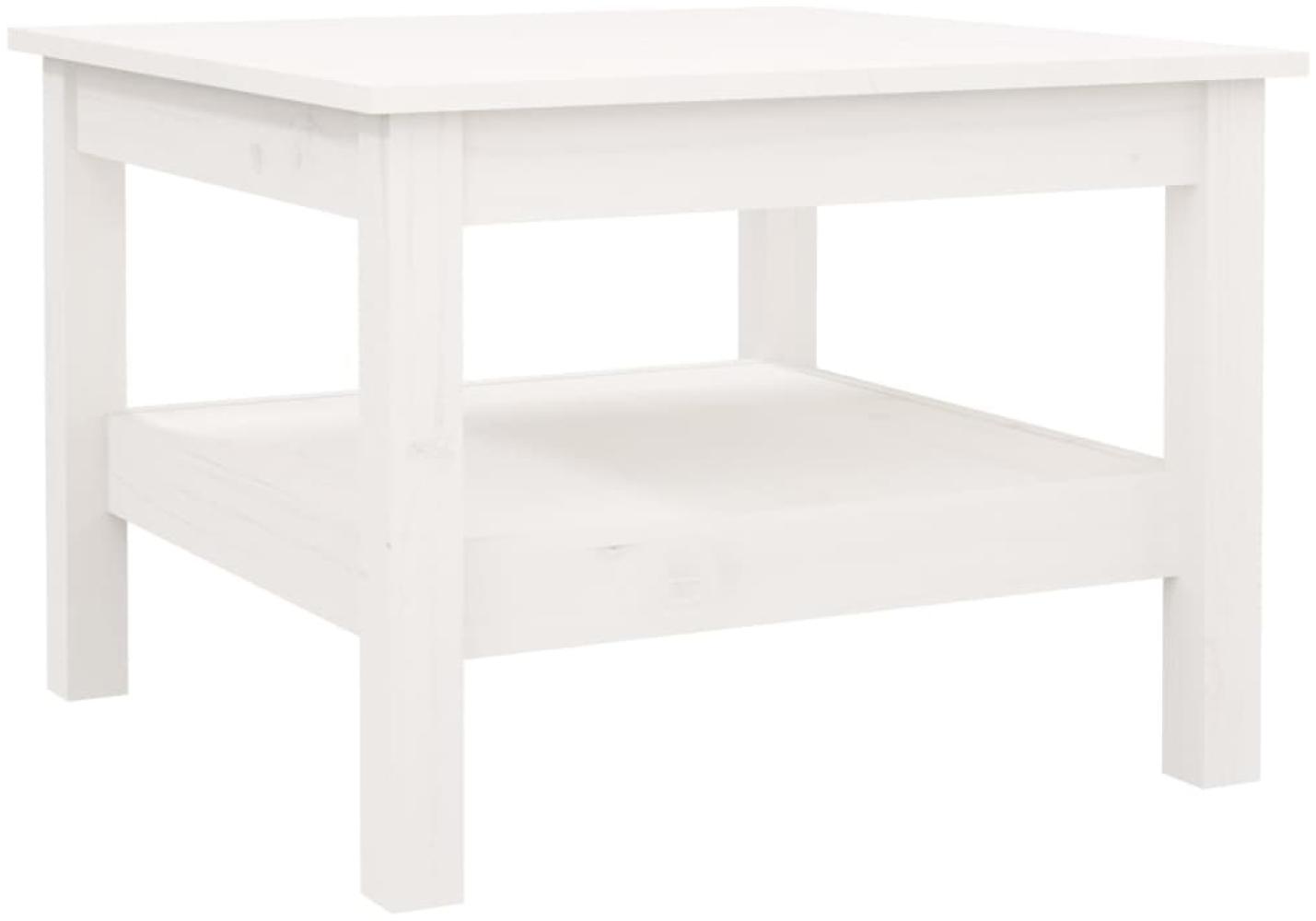 vidaXL Couchtisch Weiß 55x55x40 cm Massivholz Kiefer 814270 Bild 1