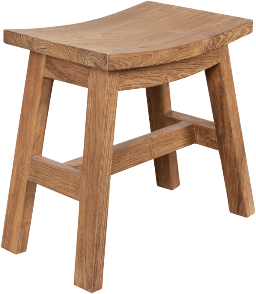 deVries Hocker "MAIRA" aus Teakholz gebogene Sitzfläche Größe 50 x 45 x 33 cm Bild 1