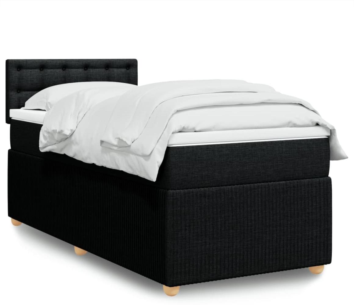 vidaXL Boxspringbett mit Matratze Schwarz 100x200 cm Stoff 3289683 Bild 1