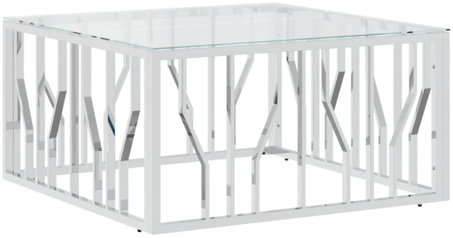 vidaXL Couchtisch 80x80x40 cm Edelstahl und Glas 350057 Bild 1