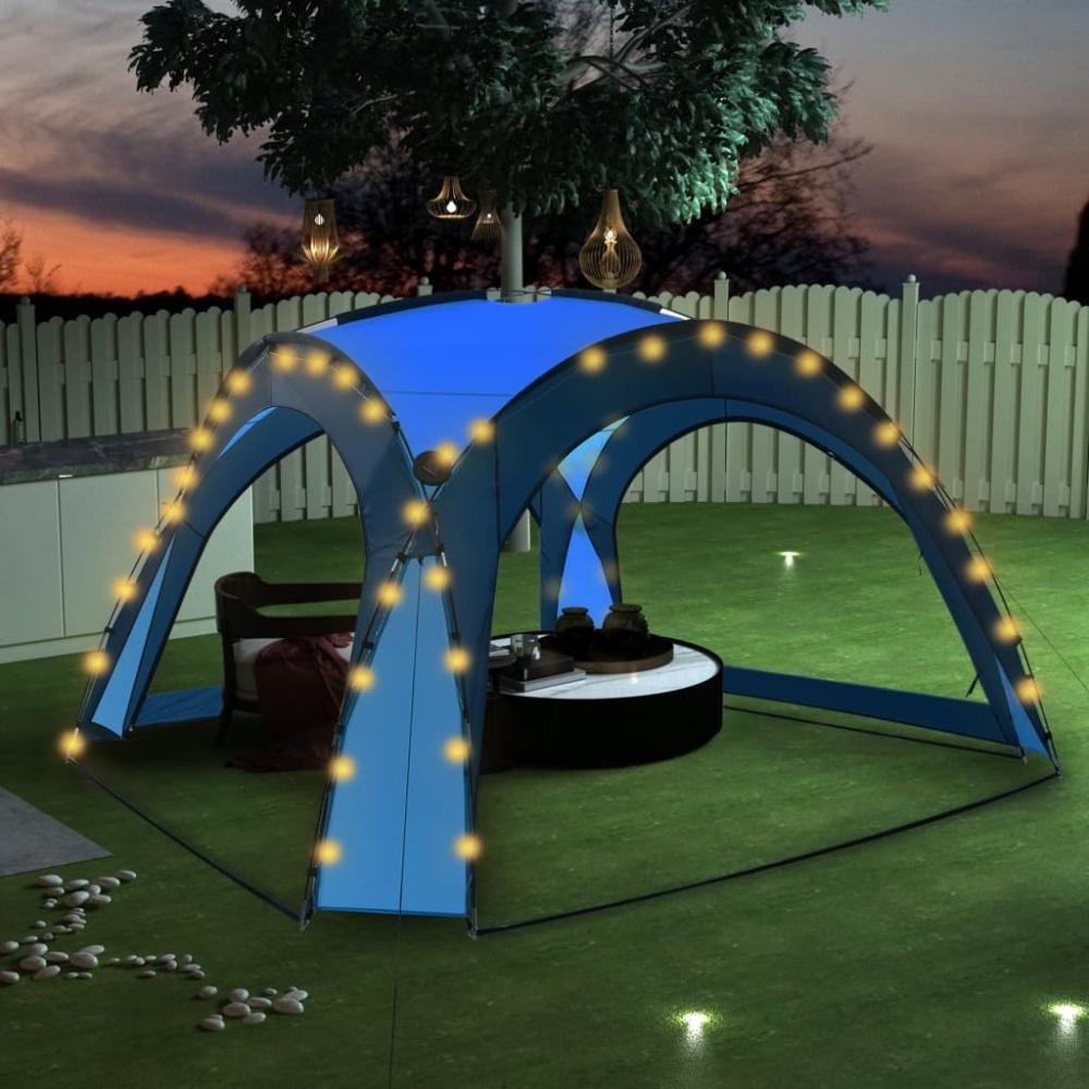 vidaXL Partyzelt mit LED und 4 Seitenwänden 3,6x3,6x2,3 m Blau 92236 Bild 1