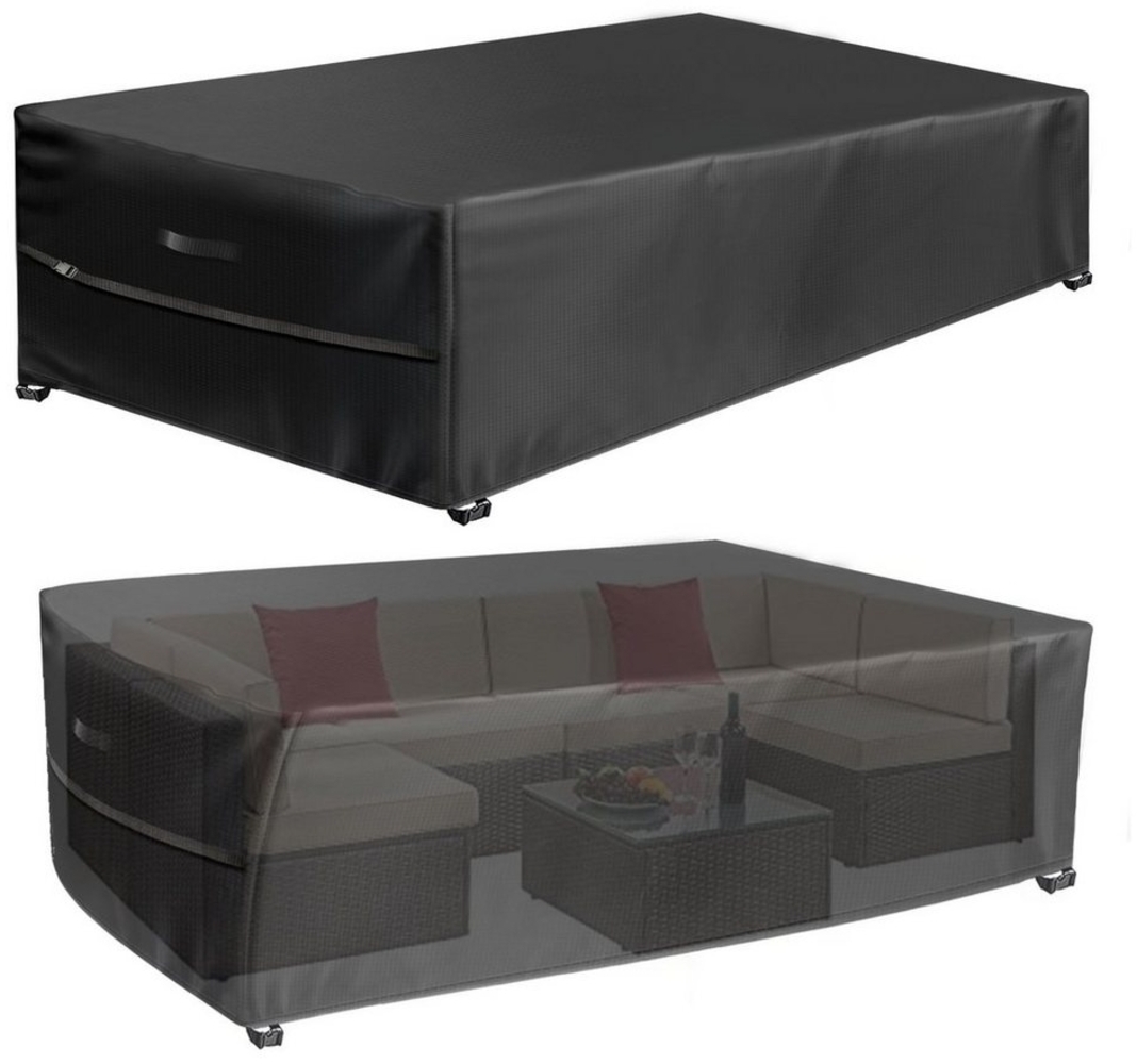 Rosnek Gartenmöbel-Schutzhülle Rechteckig, wasserdicht, für Rasen Terrasse Gartenmöbel (1-St), 420D Heavy Duty, mit Handgriff, Tisch Stühle Schutz Bild 1