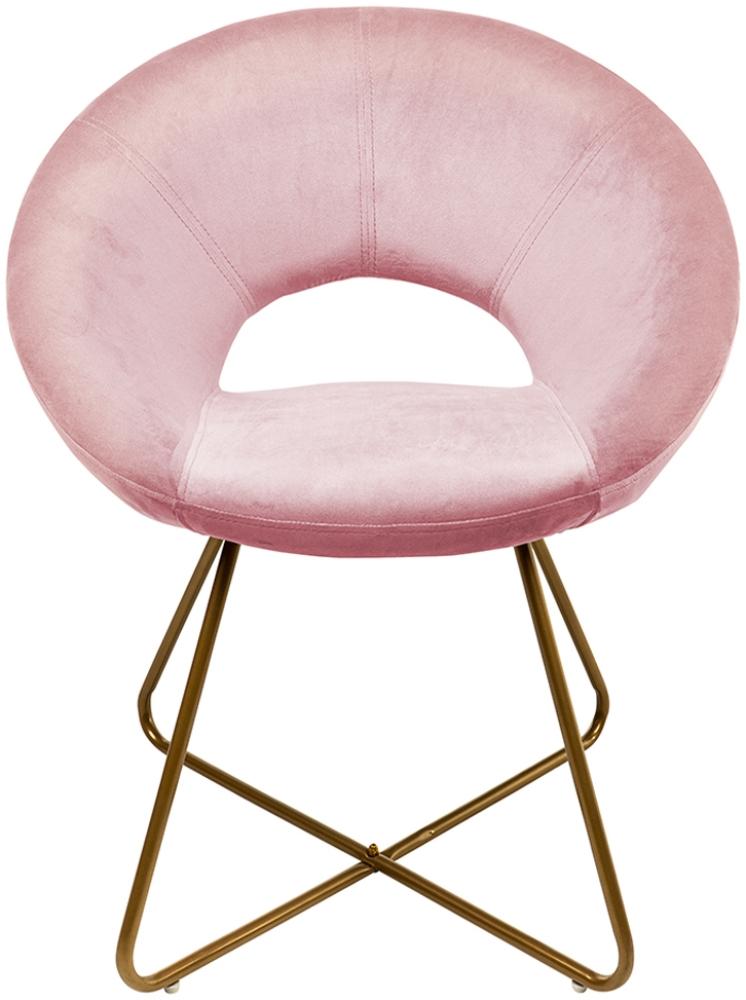 HOME DELUXE Samtstuhl SELESA - Rosa Bild 1