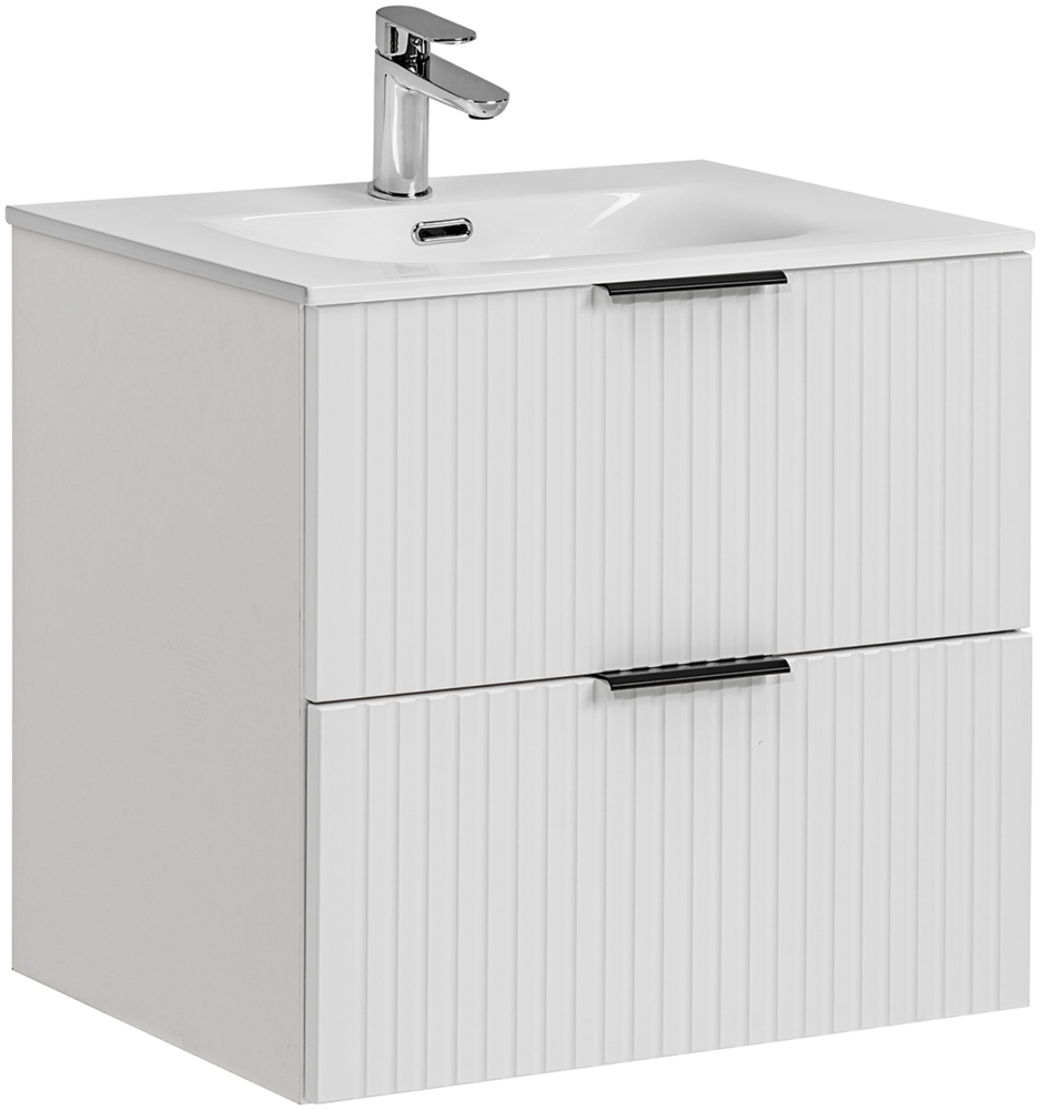 ADEL 60cm Badmöbel-Set mit SKY Möbelwaschtisch (46x60cm), Weiß matt Bild 1