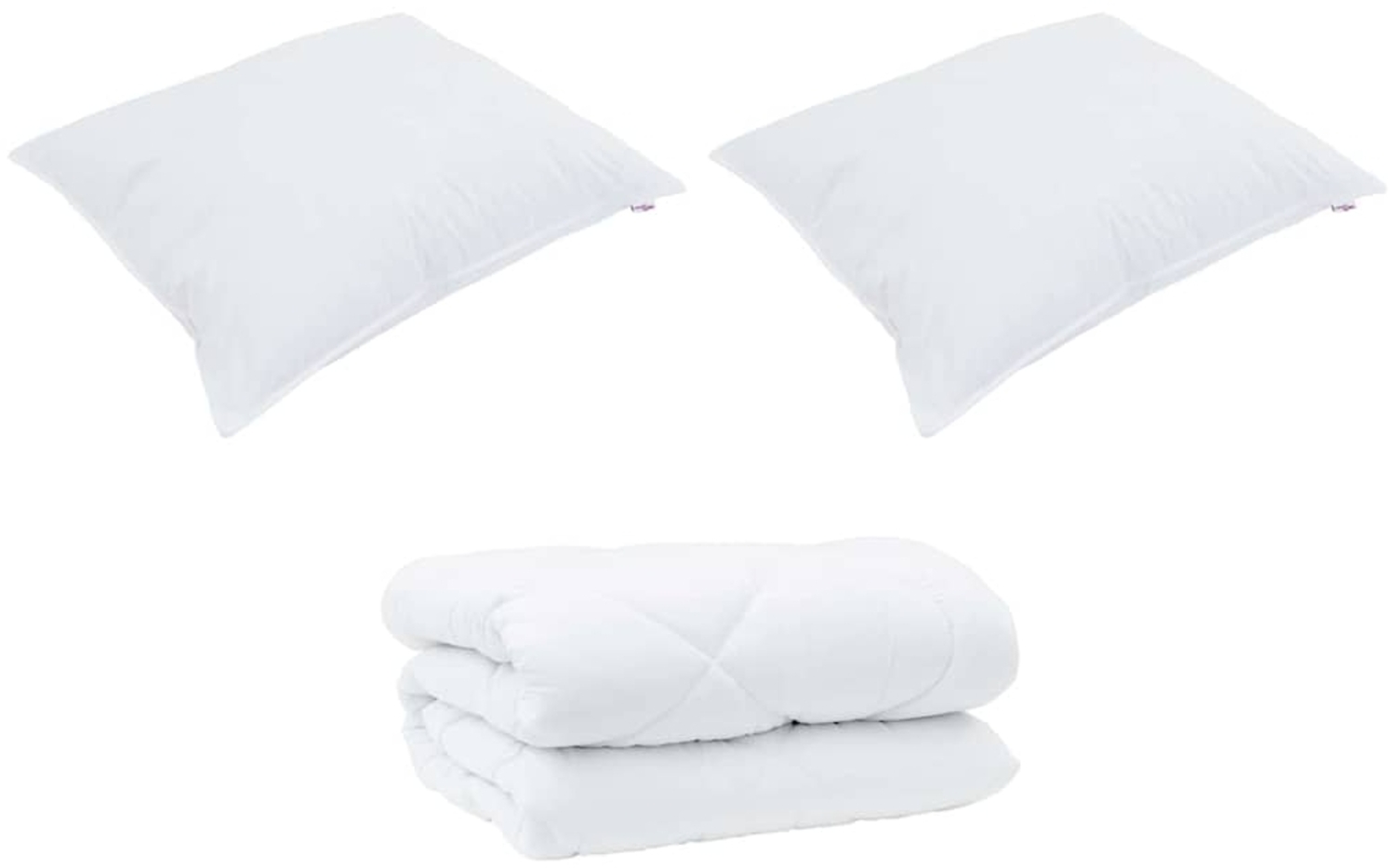 vidaXL Winterbettdecke mit Kissen 3 pcs Weiß Mikrofaser 3377870 Bild 1