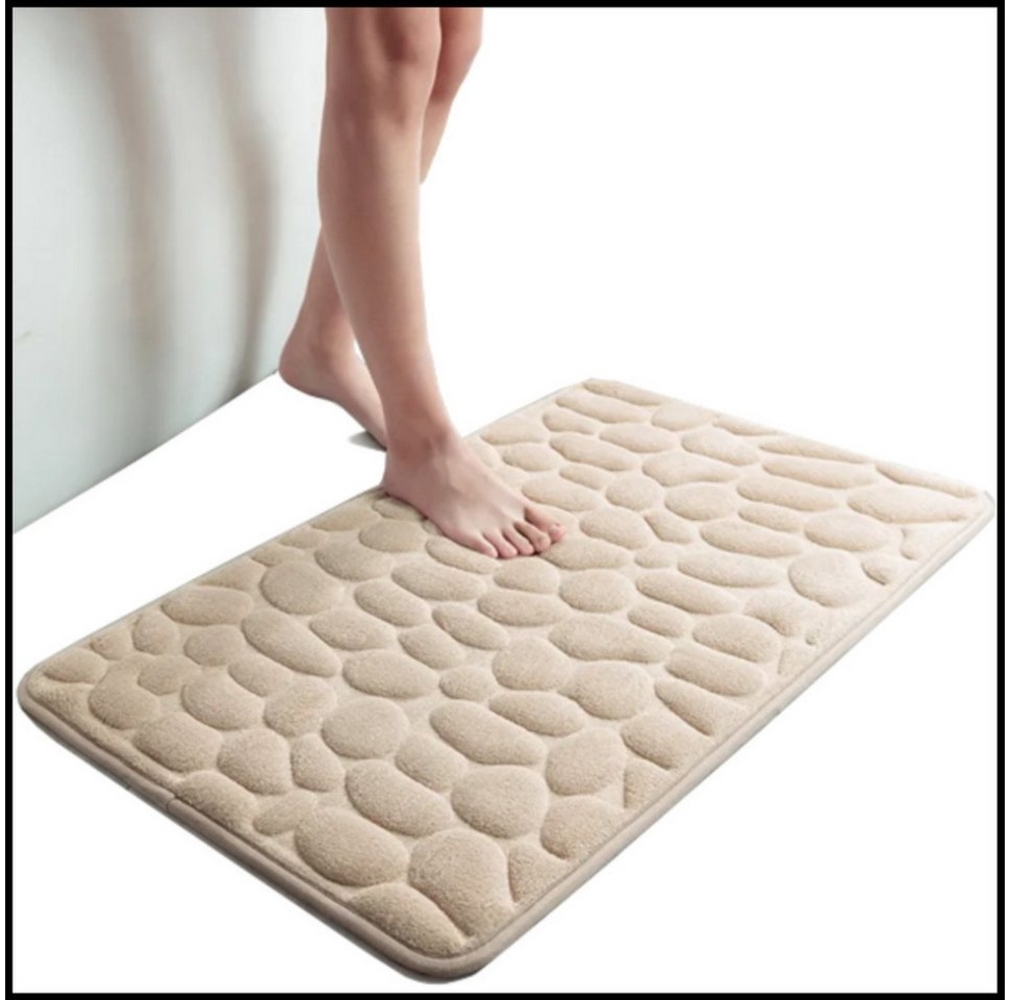 LIVINA HOME Badematte Badteppich rutschfeste Badematten, Memory Foam, Schaum Badteppich, Memory Schaum, rutschhemmend beschichtet, Steinoptik, trockene und schimmelresistente Badedecke, schnell trocknend, wasserabsorbierend, weich, Memory Foam, Schaum-... Bild 1