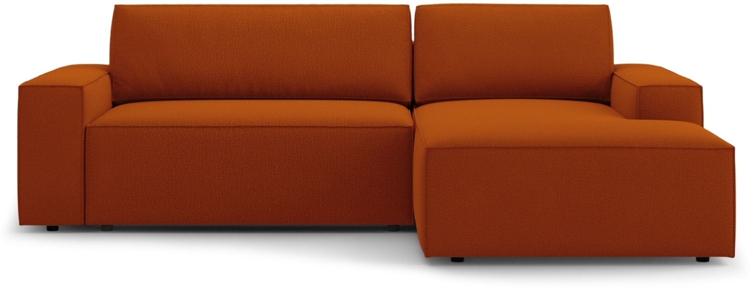 Micadoni Schlaf-Ecksofa Jodie 3-Sitzer Strukturierter Stoff Terrakotta Rechts Bild 1