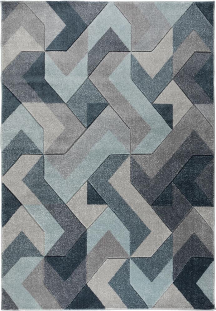 Kadima Design Langlebiger & Pflegeleichter Teppich "Nidd Ruth", Farbe: Blau, 120x170 cm Bild 1