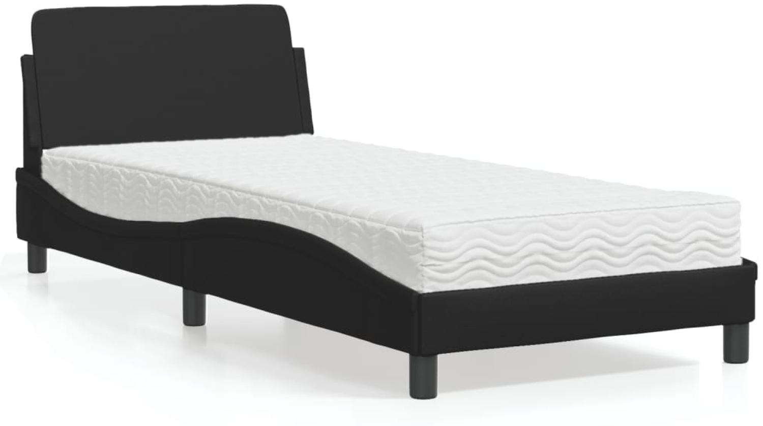 vidaXL Bett mit Matratze Schwarz 90x190 cm Kunstleder 3208317 Bild 1