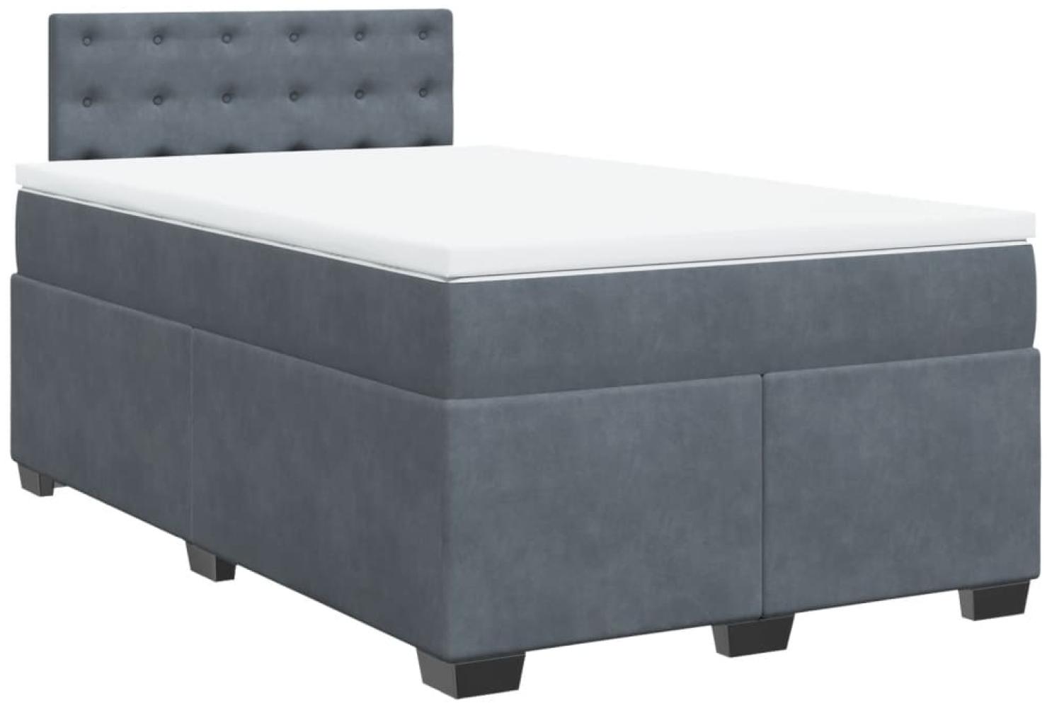 vidaXL Boxspringbett mit Matratze Dunkelgrau 120x200 cm Samt 3286295 Bild 1