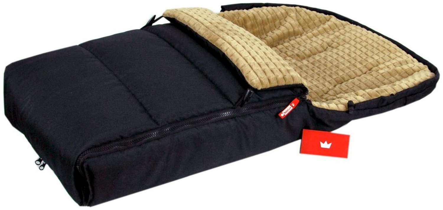 BabyLux Fußsack BABYLUX Fußsack MINKY Kinderwagen Buggy Fleece Babyschale Thermo, Schwarz + Beige Bild 1