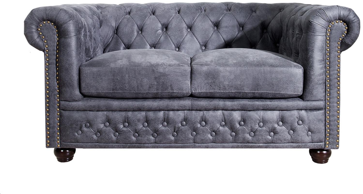 Chesterfield 2er Sofa Antikgrau aus dem Hause Casa Padrino Bild 1