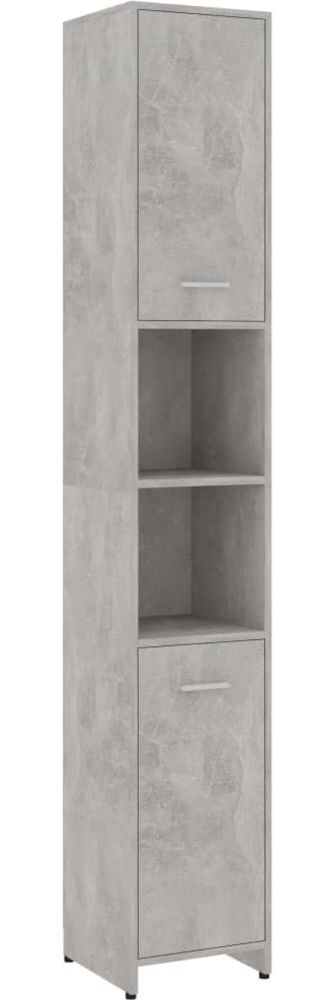 vidaXL Badezimmerschrank Betongrau 30 x 30 x 183,5 cm Spanplatte [802601] Bild 1