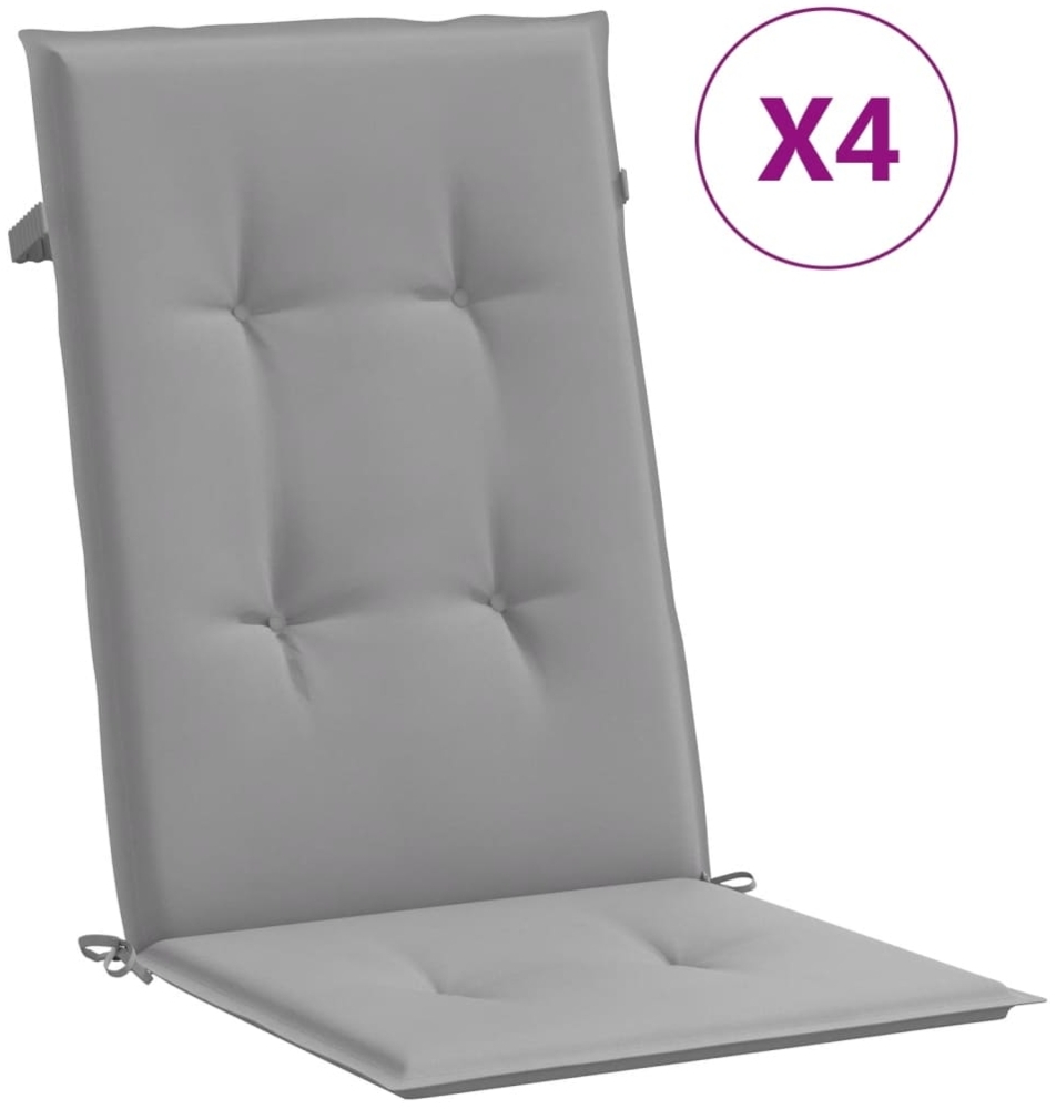 vidaXL Gartenstuhlauflagen für Hochlehner 4 Stk. Grau 120x50x3cm Stoff 43180 Bild 1