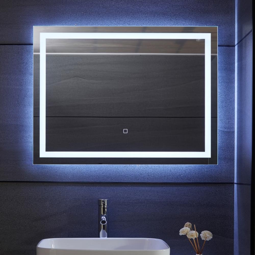 Aquamarin® LED Badspiegel - 80 x 60 cm, Beschlagfrei, Dimmbar, EEK A++, Energiesparend, mit Speicherfunktion Bild 1