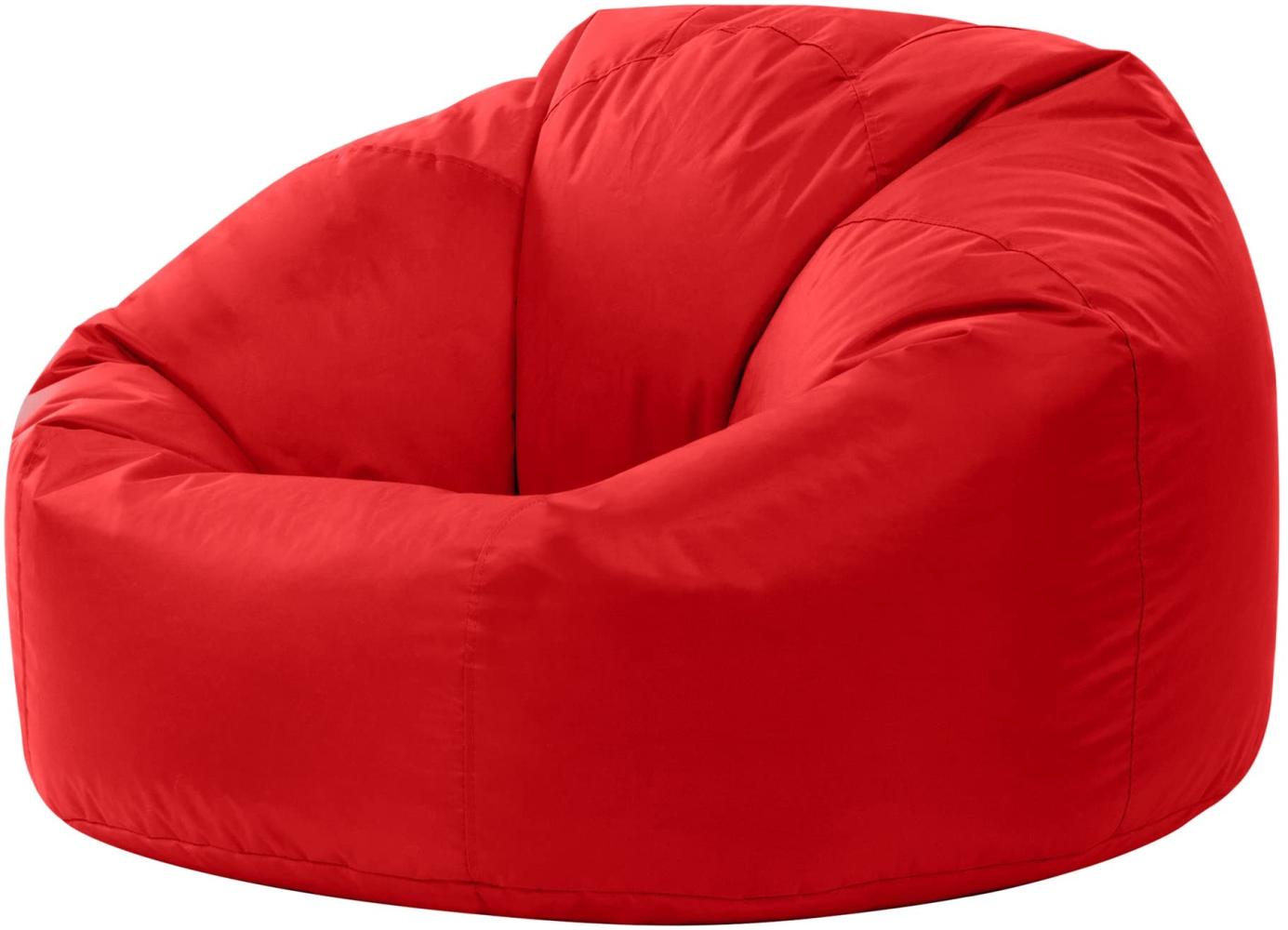 Bean Bag Bazaar Klassischer Sitzsack, Rot, Sitzsack für Erwachsene Groß, Sitzsack mit Füllung, Indoor Outdoor Sitzkissen Wasserabweisend Bild 1