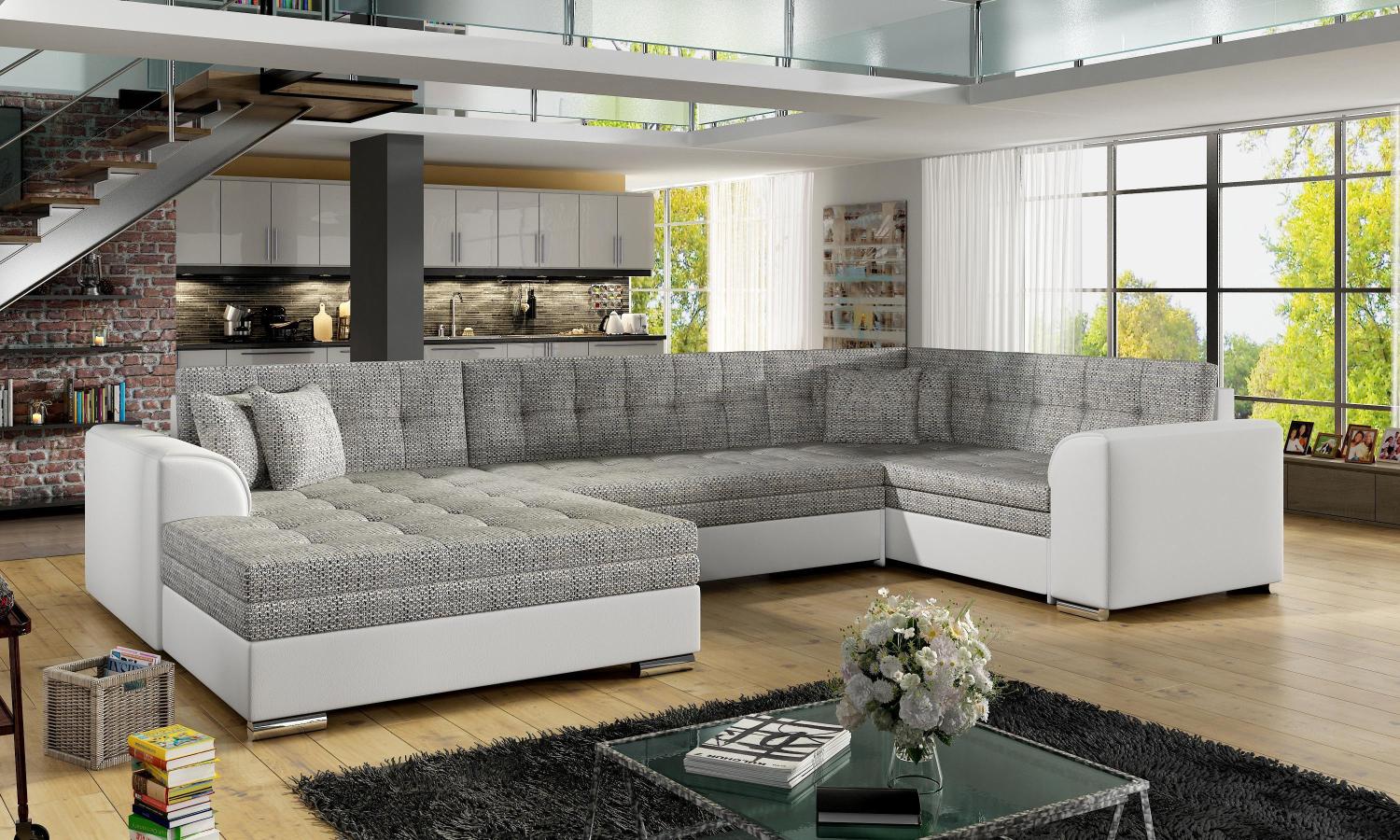 Wohnideebilder Damario Grau Ecksofas & Eckcouches Dam_02 Bild 1