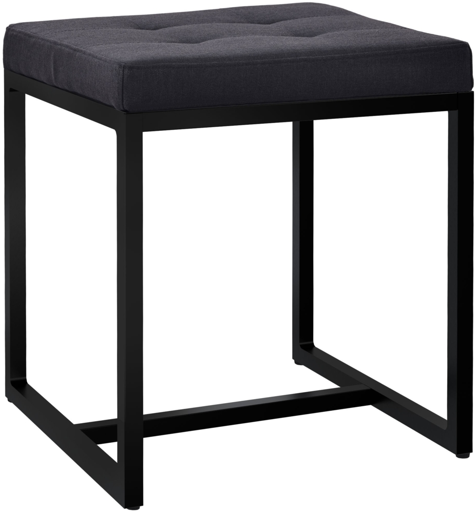 CLP Sitzhocker Barci mit Polsterung und schwarzem Eisengestell,schwarz Stoff Bild 1
