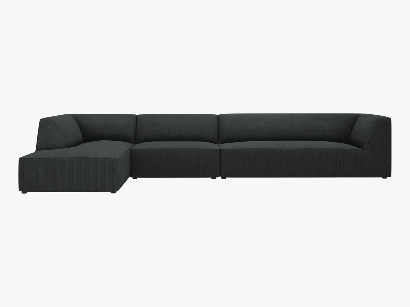 Micadoni Ecksofa Ruby 5-Sitzer Links Kord Scala Schwarz Bild 1