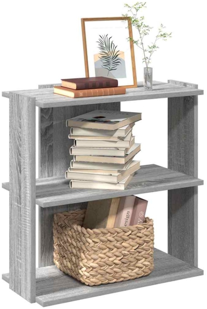 vidaXL Bücherregal 3 Böden Grau Sonoma 60x30x60 cm Holzwerkstoff Bild 1