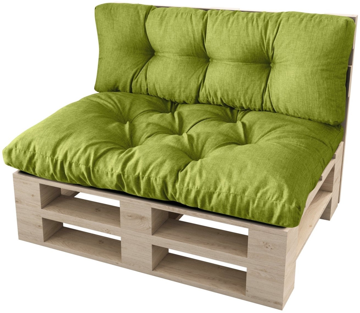 sunnypillow Palettenkissen Malmo - Set Sitzkissen 120x80x12 + Rückenkissen 120x40x15, palettenmöbel palettencouch polsterauflage Bild 1