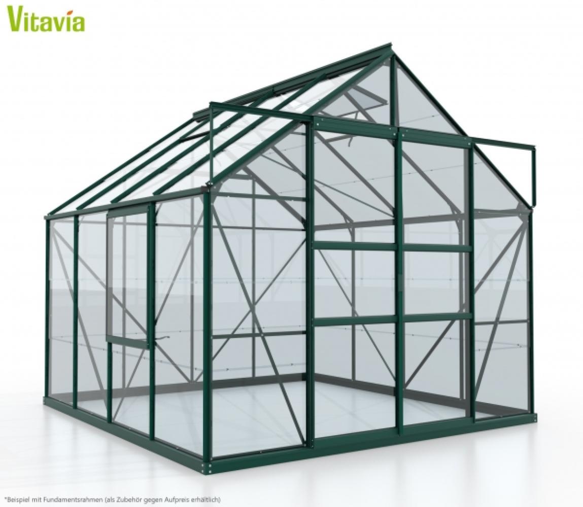 Vitavia Gewächshaus Meridian 2 6700 BxTxH 257x258x232cm ESG Glas Alu smaragd Bild 1