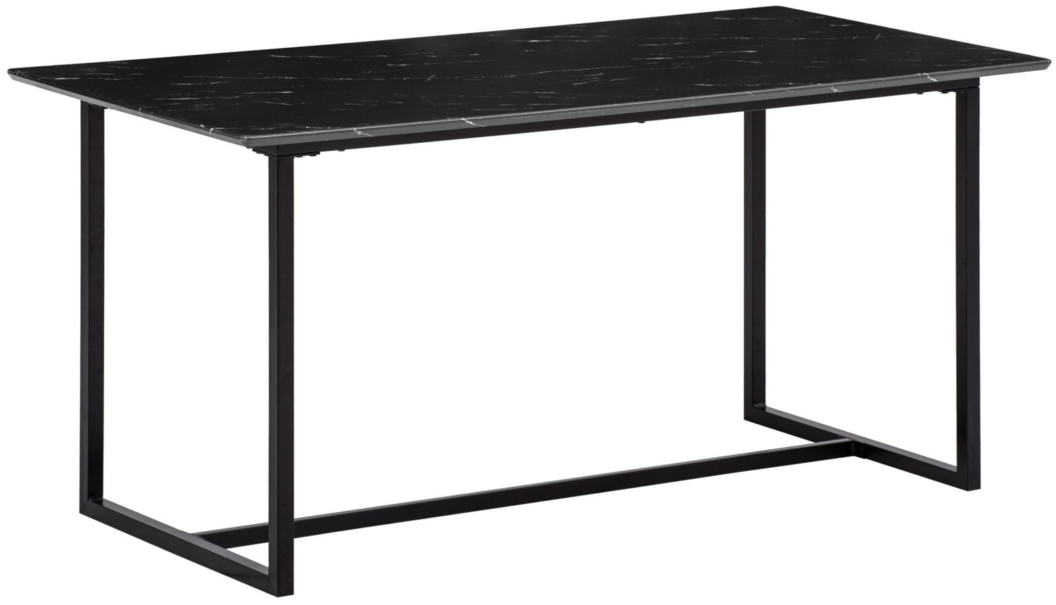 Esszimmertisch 200x90x76 cm Küchentisch Schwarz in Marmor-Optik Modern, Esstisch Groß, Speisetisch Rechteckig, Tisch Esszimmer mit Metallbeinen Bild 1