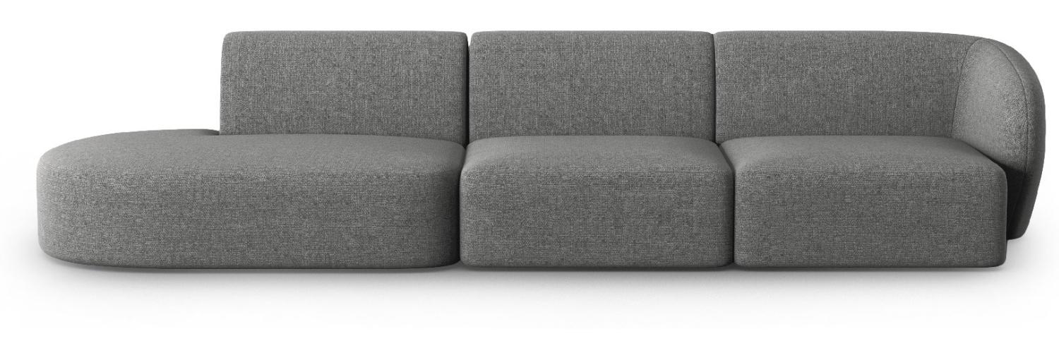 Micadoni Modulares Sofa Shane 4-Sitzer Links Chenille Dunkelgrau Melange Bild 1