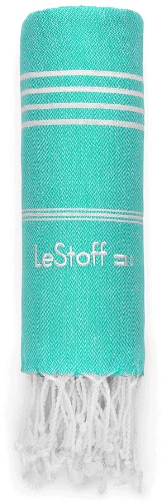 LeStoff Hamamtuch XXL Strandtuch Badetuch Saunatuch Liegetuch Überwurf Deko Decke Spa Wellness Sport Yoga Reisen 100% Bio-Baumwolle Nachhaltig natürlich weich vorgewaschen (200 x 200 cm Turquoise) Bild 1