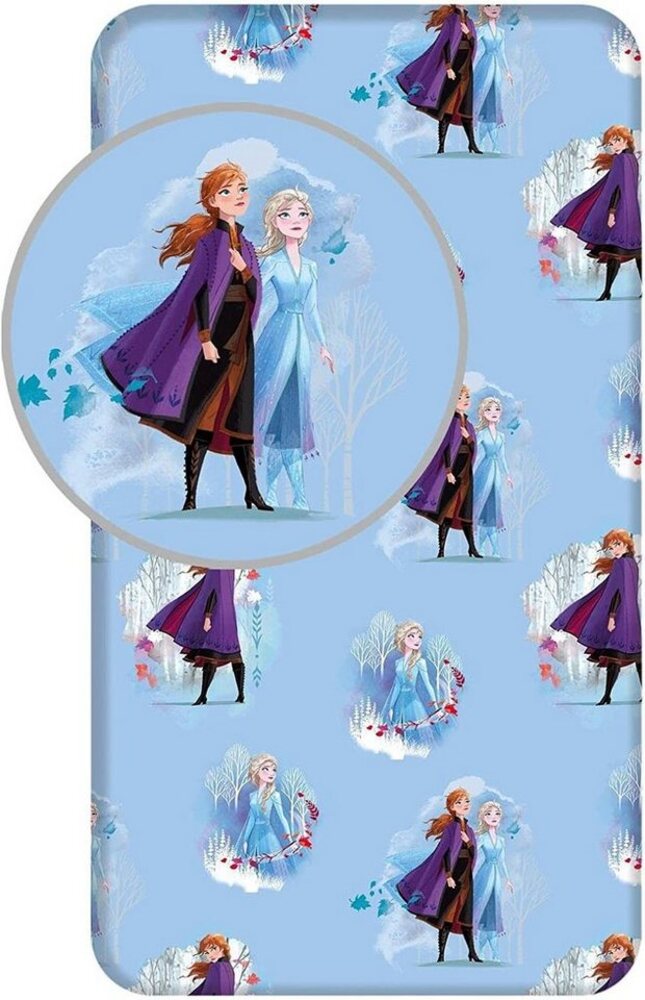 Disney Kinderbettwäsche Spannbetttuch Spannbettlaken Bettlaken Betttuch mit Gummizug - Disney Frozen - 90 X 200 cm Bild 1