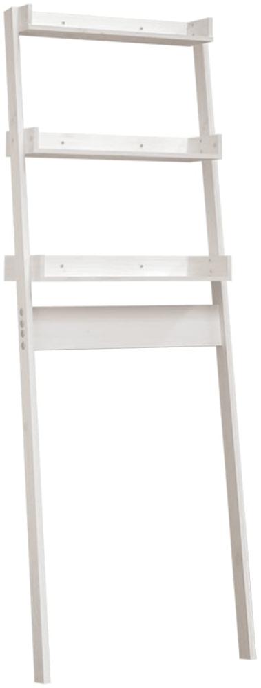 vidaXL Toilettenregal, Massives Kiefernholz weiß, 63,5 x 32 x 179 cm Bild 1