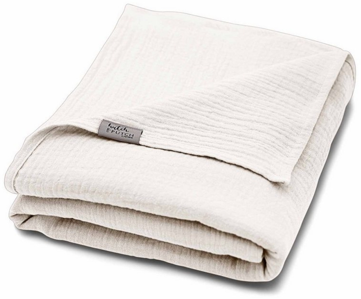 Wohndecke Musselin Sommerdecke für warme Nächte - aus 100% Bio Baumwolle, hutch&putch, die perfekte leichte Decke für den Sommer - Handmade in Germany Bild 1