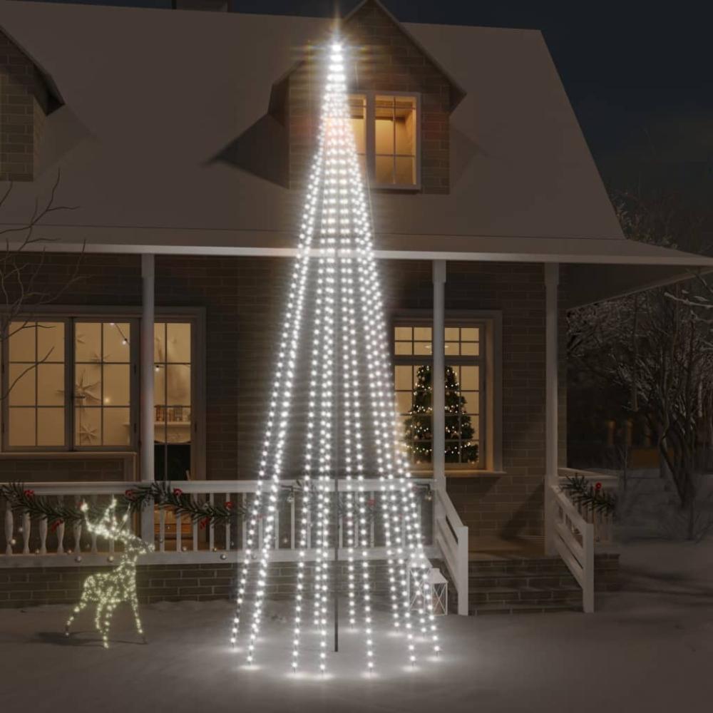 vidaXL LED-Weihnachtsbaum für Fahnenmast Kaltweiß 732 LEDs 500 cm 343527 Bild 1