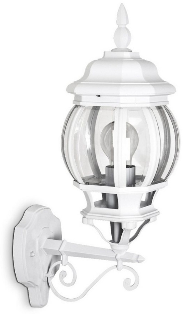 hofstein Außen-Wandleuchte »Meyen« Außenwandlampe, Aluguss in Weiß m. Kunststoff-Scheiben, ohne Leuchtmittel, m. E27, Außenleuchte aufwärts Bild 1