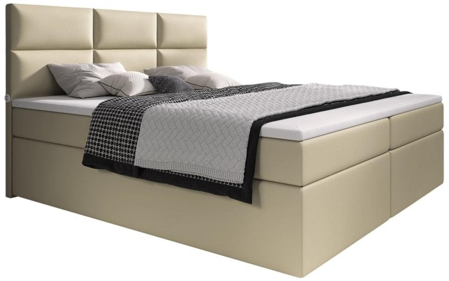 Boxspringbett Carre mit USB 200x200 H3 Beige Bild 1