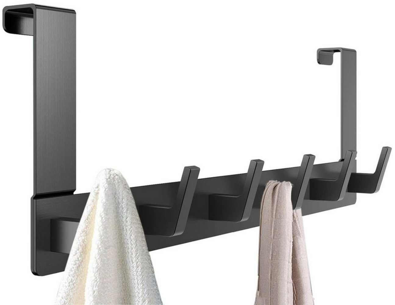SURFOU Türhaken Kleiderhaken Tür Türhaken zum Einhängen Ohne bohren Handtuchhalter, für Schlafzimmer, Badezimmer, Küchen, Arbeitszimmer, Werkzeugräume, (Rostfreiem Aluminiumlegierung badezimmer zubehör für 2 cm dicke Türen, 40*14cm tür organizer, 1-St,... Bild 1