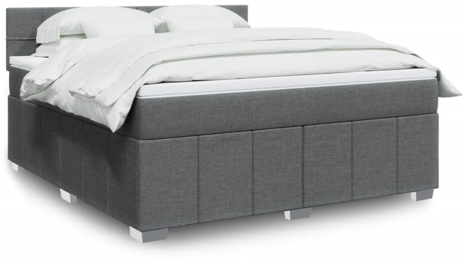 vidaXL Boxspringbett mit Matratze Dunkelgrau 180x200 cm Stoff 3289448 Bild 1