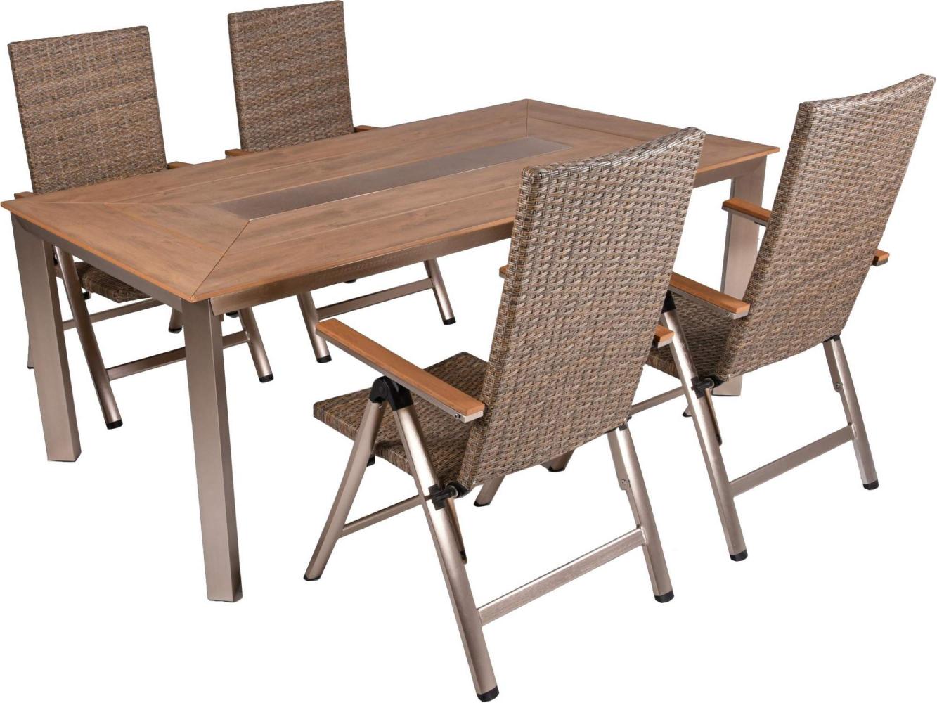 Garten Tischgruppe FLORENCE 5-tlg. mit Tisch und 4 × Hochlehner Bild 1