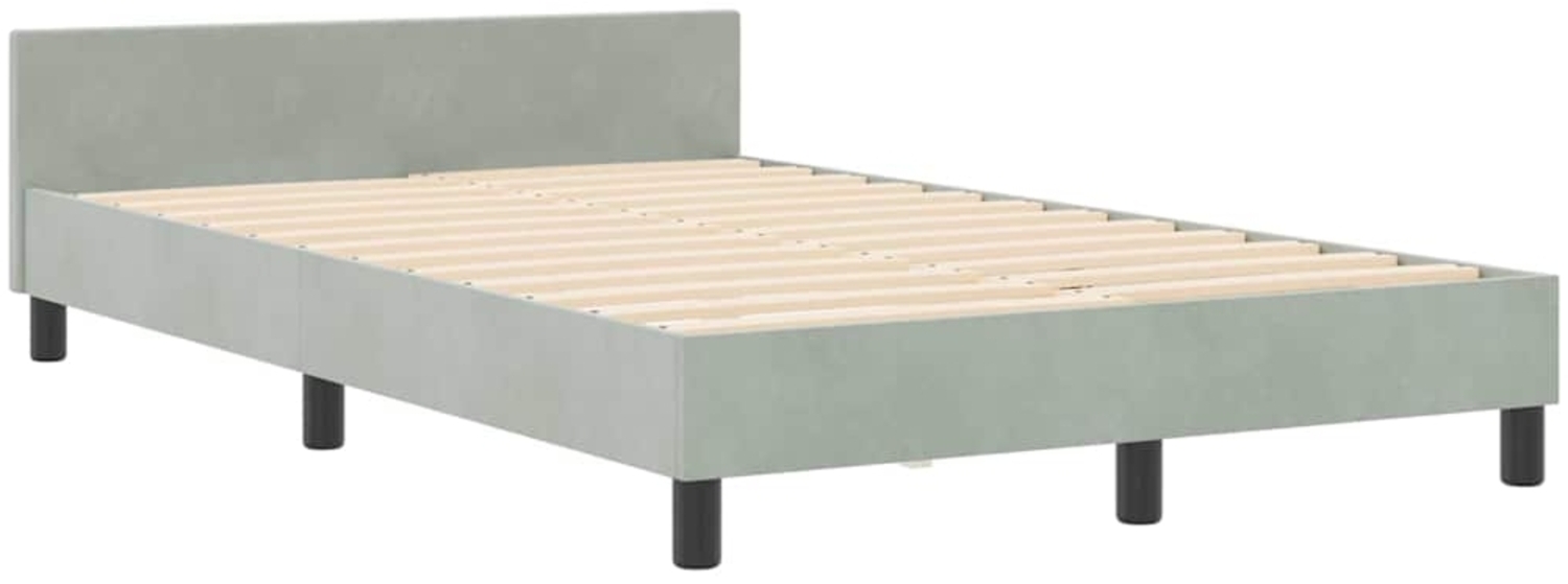 vidaXL Bettgestell mit Kopfteil Hellgrau 120 x 190 cm Samt 3344993 Bild 1