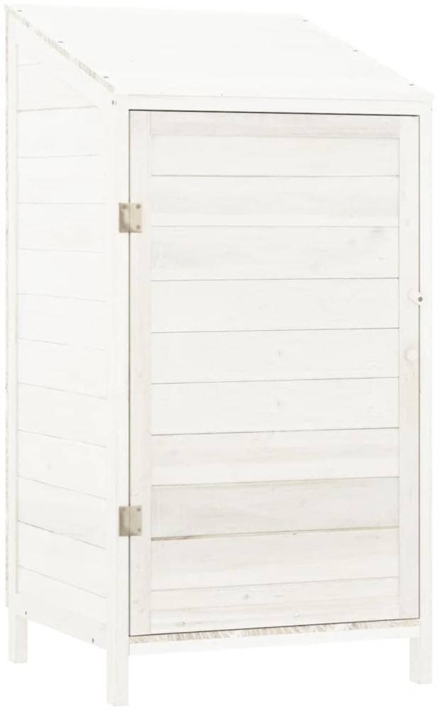 vidaXL Geräteschuppen Weiß 55x52x112 cm Massivholz Tanne 152179 Bild 1