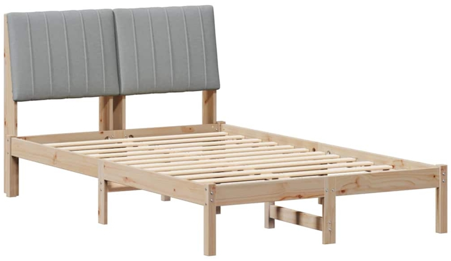 vidaXL Bettrahmen mit Kopfteil Braun 120 x 190 cm Massives Kiefernholz 878904 Bild 1