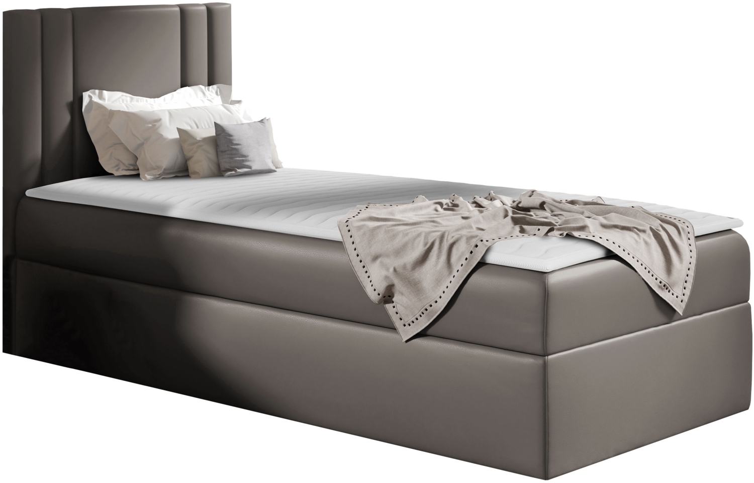 Boxspringbett 'Harlon Mini' rechts,  grau 100 x 200 cm Bild 1