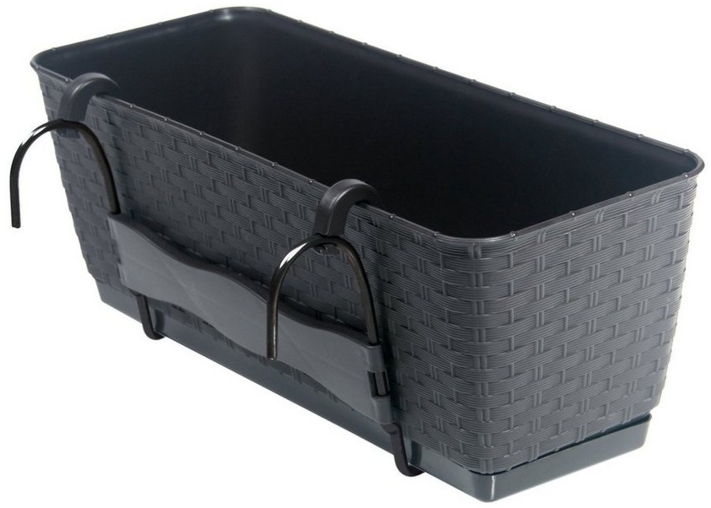 BigDean Blumenkasten Blumentopf Blumenkasten Pflanzkübel Pflanzgefäß Pflanztopf Balkonkasten | ca. 49 x 16 x 17 cm LxBXH| 12 Liter | inkl. Selbstbewässerungssystem Anthrazit Bild 1