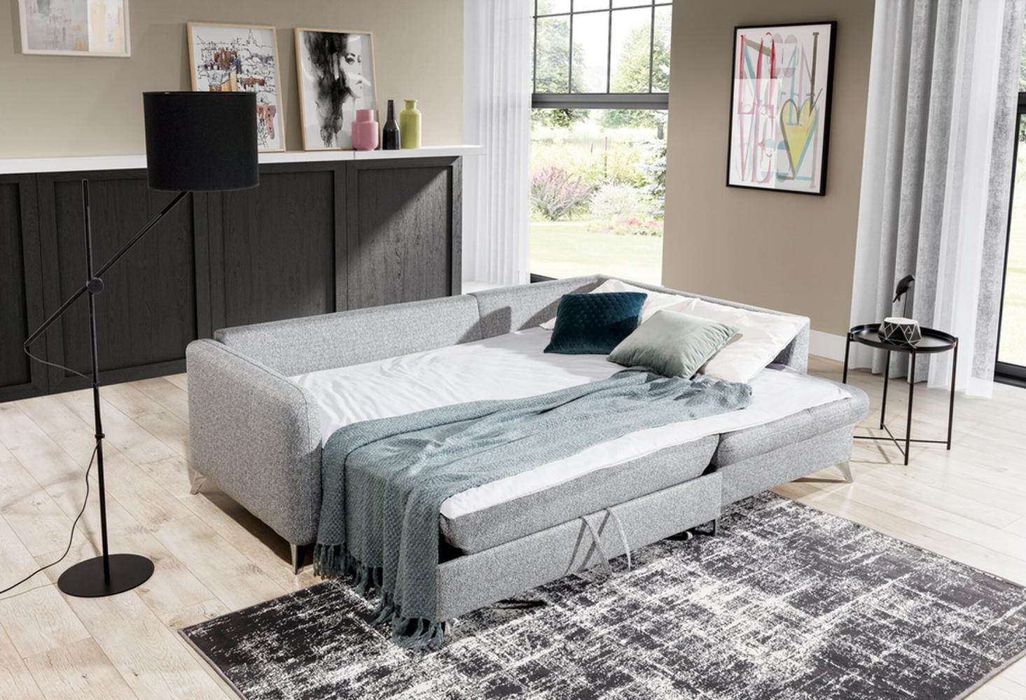 Stylefy Torello Ecksofa Strukturstoff INARI Türkis Rechts Bild 1