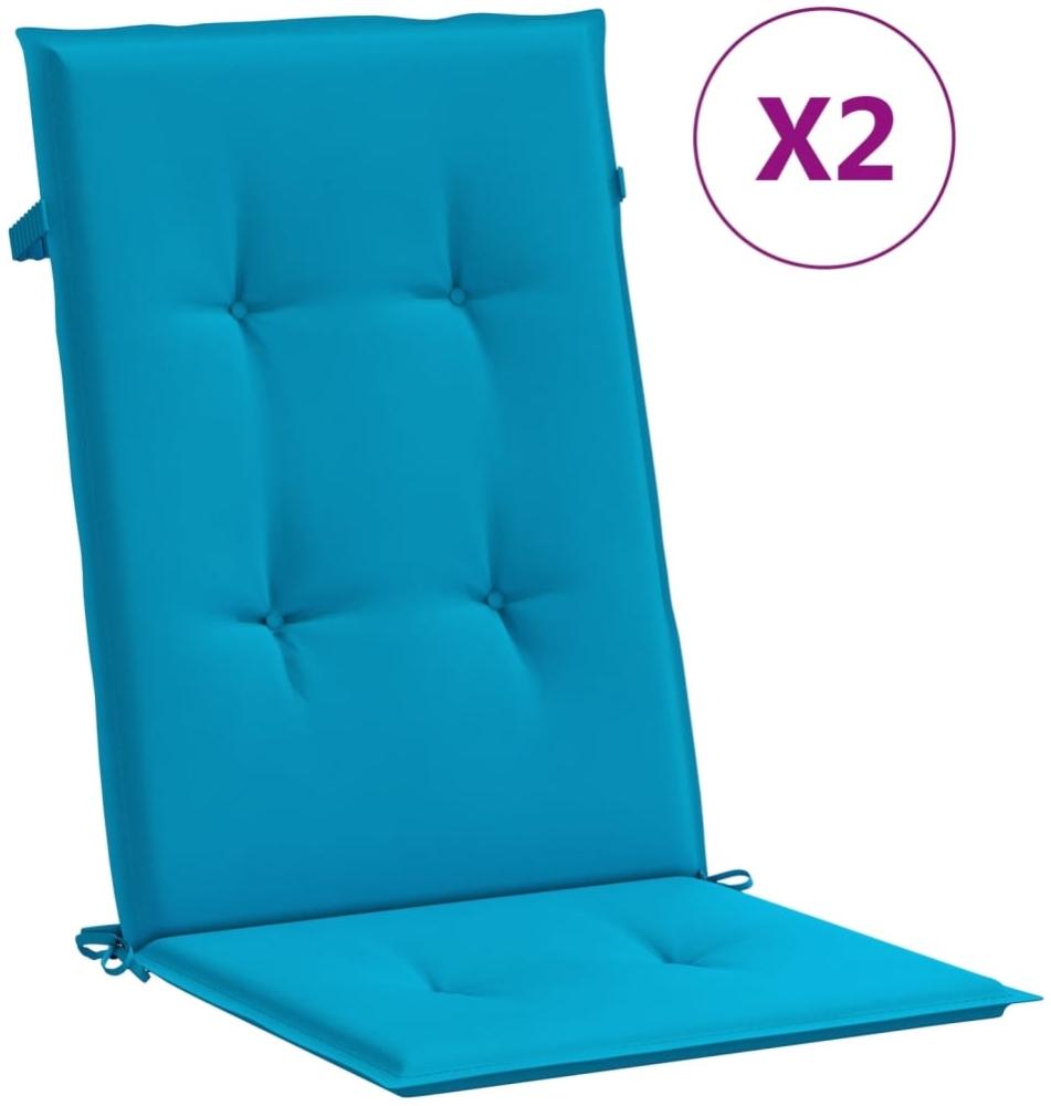 vidaXL Gartenstuhlauflagen für Hochlehner 2 Stk. Blau 120x50x3cm Stoff 43183 Bild 1