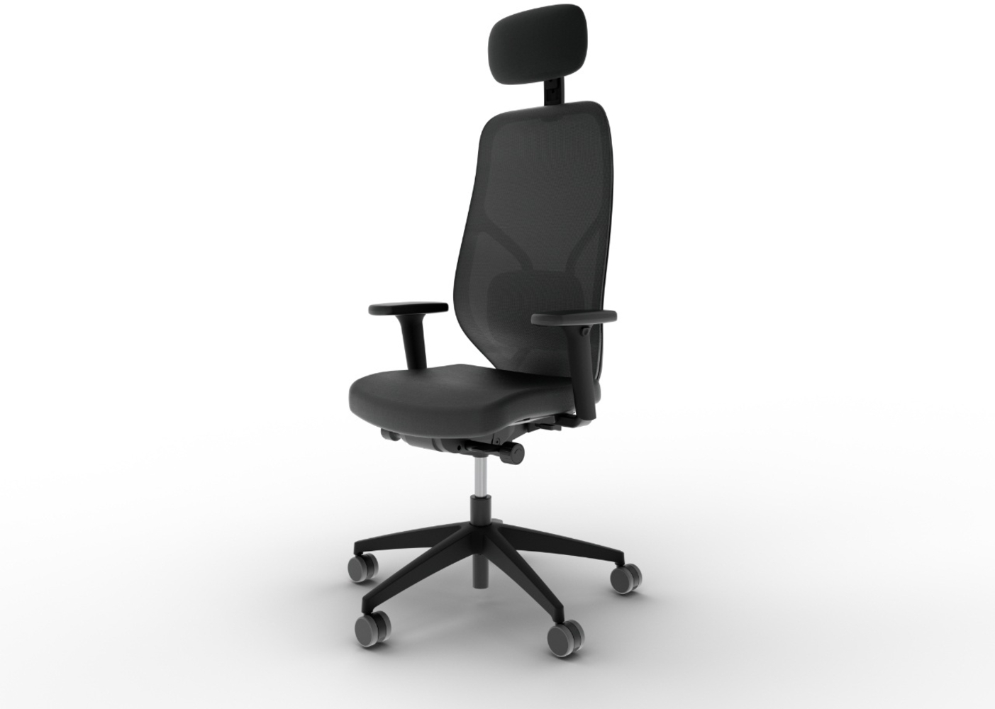 Ergotopia MasterBack Style L, ergonomisch inkl. Synchronmechanik, verstellbarer Kopfstütze & 3D+ Armlehnen, Schwarz Bild 1