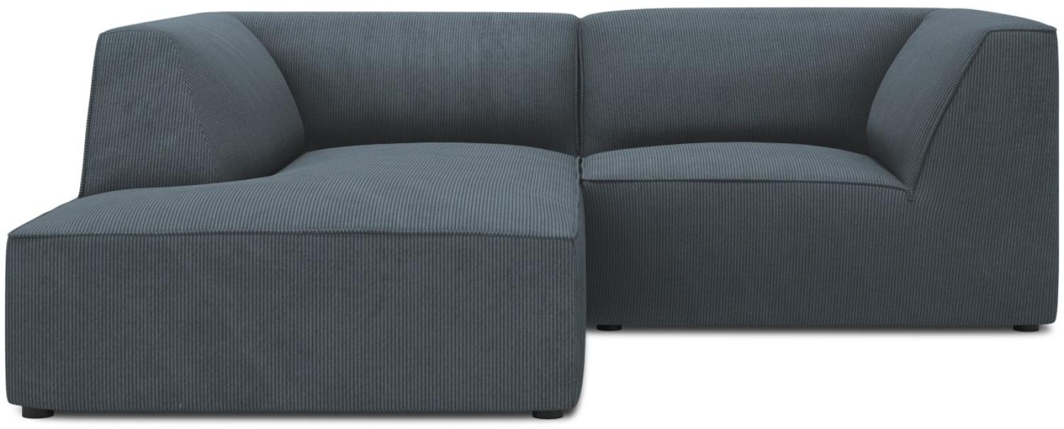 Micadoni 3-Sitzer Modular Ecke links Sofa Ruby | Bezug Blue | Beinfarbe Black Plastic Bild 1