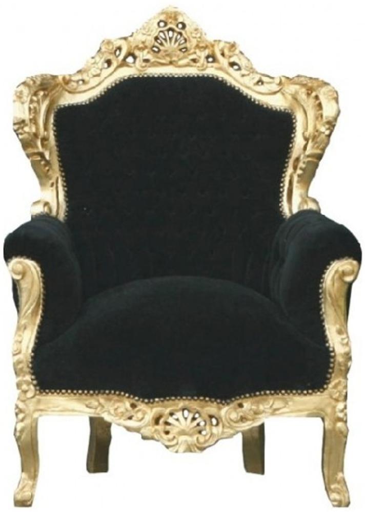 Casa Padrino Barock Sessel "King" Schwarz/Gold Bild 1