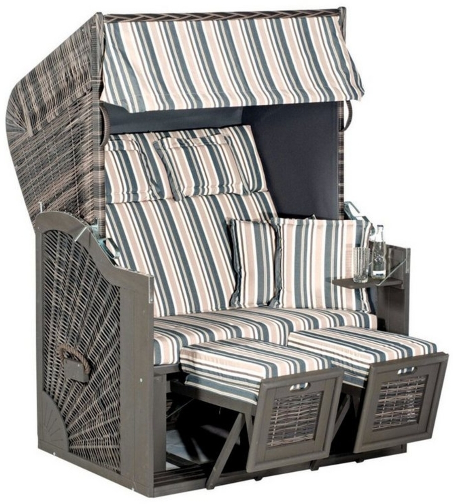 SunnySmart Strandkorb Rustikal 285 Z SUN Edition, BxTxH: 125,00x85,00x160,00 cm, 3/4 Lieger, Ostsee-Modell, (inklusive 1 Seitentisch), 2-Sitzer, Selbstbausatz, Akazienholz Bild 1