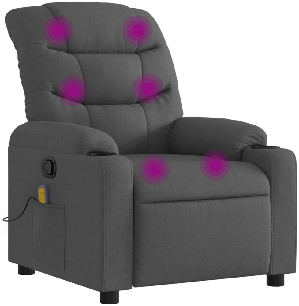 vidaXL Massage-Relaxsessel, Stoff, Dunkelgrau 3206916 Bild 1